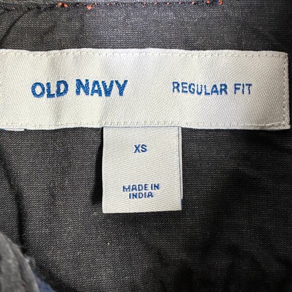 Old Navy Plaid Button Down Shirt Sz XS Orange Blue Cotton Fall Rustic Cabincore - Picture 6 of 7